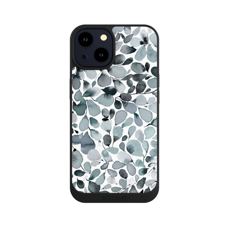 iPhone 14 NIVOpure Eucalyptus Watercolor Leaves Grey