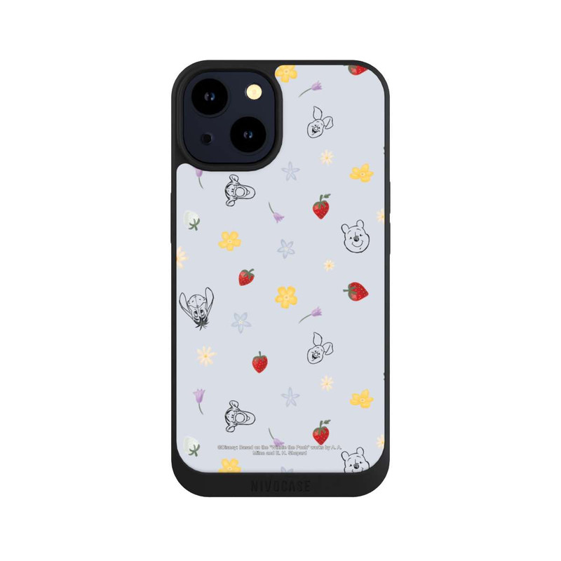 iPhone 14 NIVOpure Winnie Puuh und Freunde Erdbeer Muster Blau
