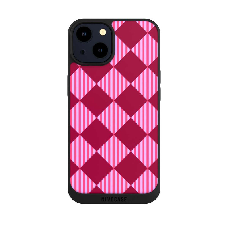 iPhone 14 NIVOpure Diamond Pattern Red Pink