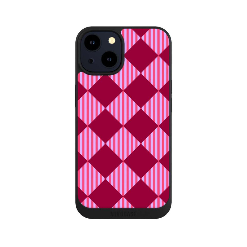 iPhone 14 NIVOpure Rauten Muster Rot Rosa