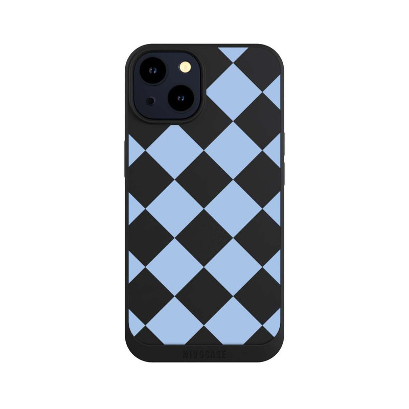 iPhone 14 NIVOpure Checked Pattern Light Blue without Background