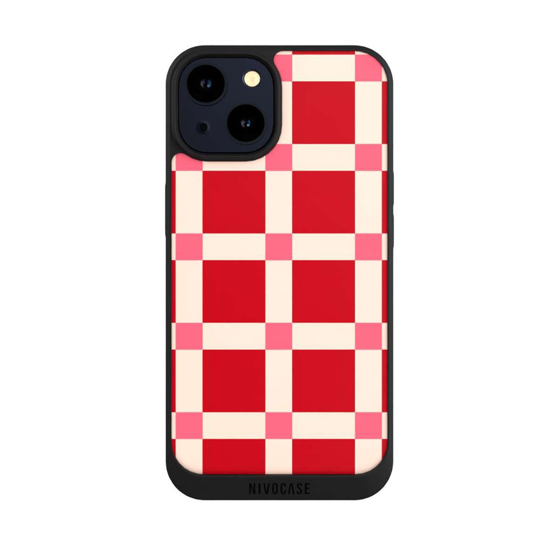 iPhone 14 NIVOpure Big Red Checked Pattern