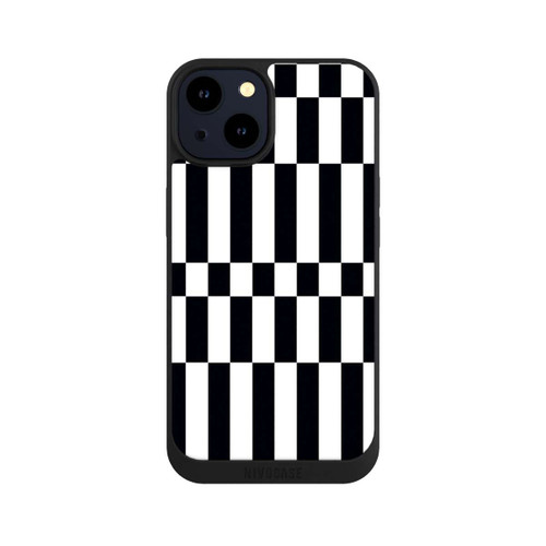 Apple iPhone 14 NIVOpure Checked Abstract Bold Black and White Color Block
