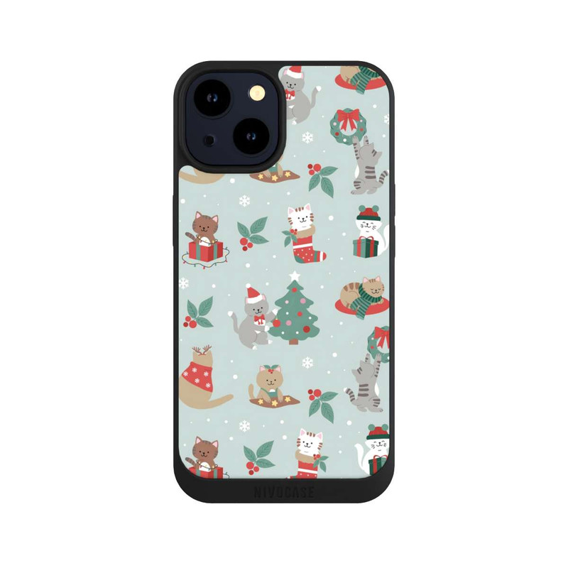 iPhone 14 NIVOpure festliche Katzen im Winterwunderland