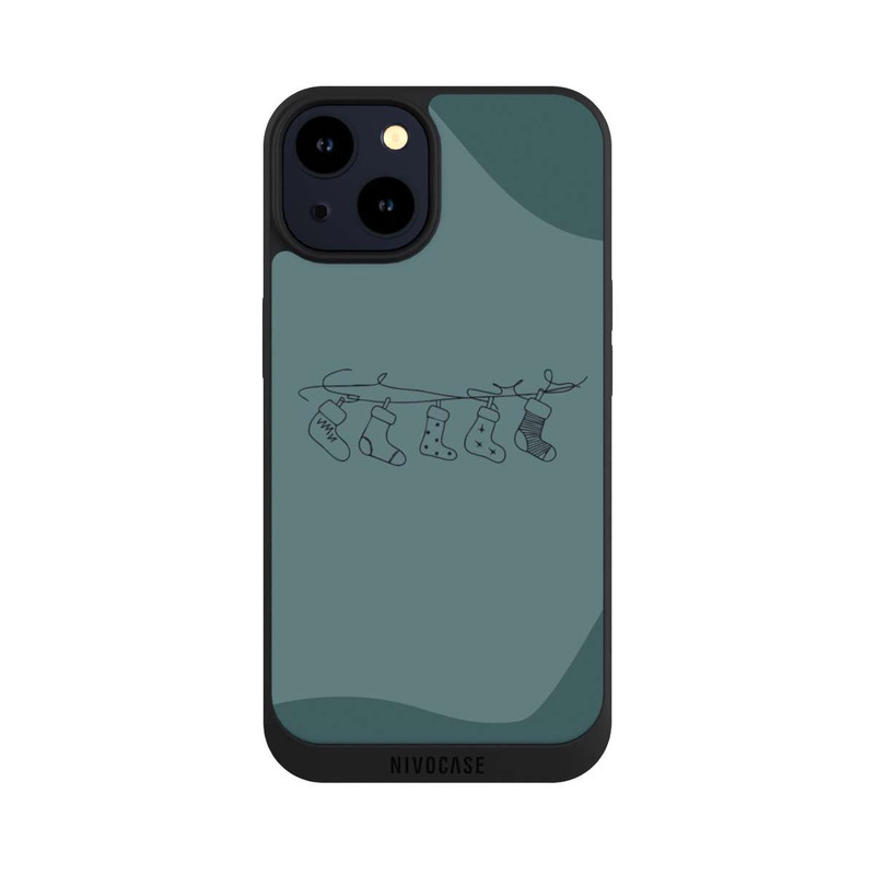 iPhone 14 NIVOpure Christmas stockings line art minimalistic