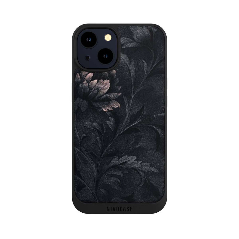 iPhone 14 NIVOpure Dunkles Blumenmuster Vintage