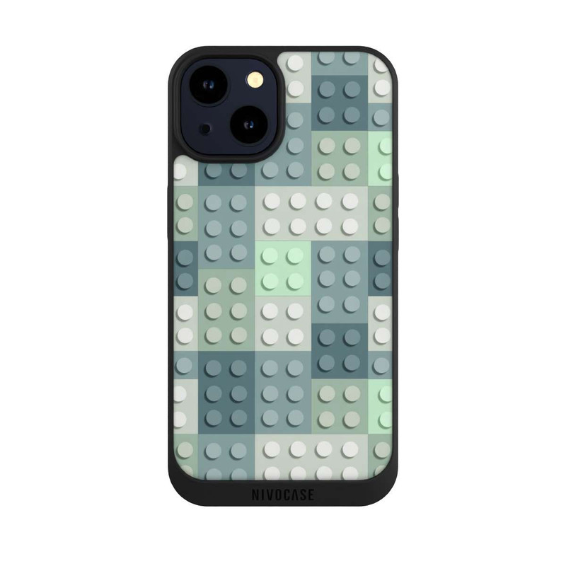 iPhone 14 NIVOpure Grünes Blockmuster