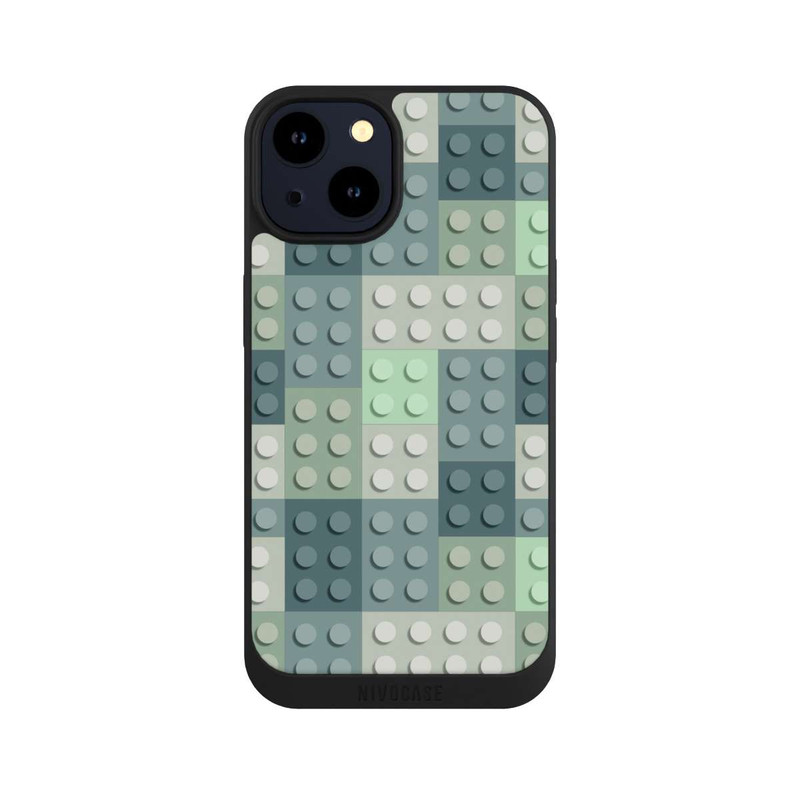 iPhone 14 NIVOpure Grünes Blockmuster