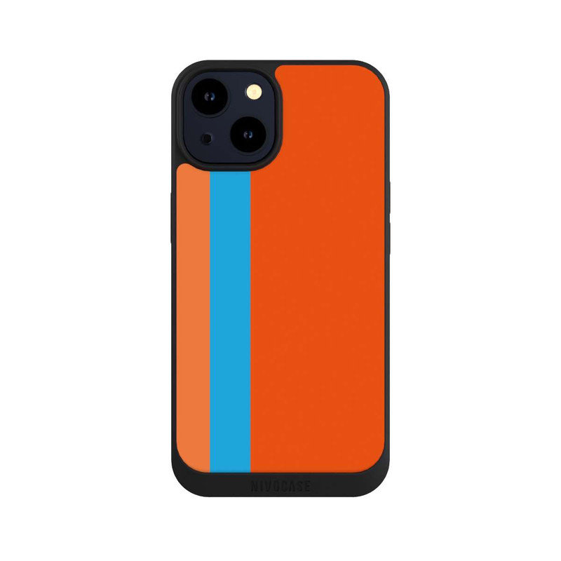 iPhone 14 NIVOpure Rayures Orange Bleu