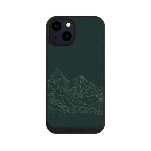 Apple iPhone 14 NIVOpure Berg Line Art Grün