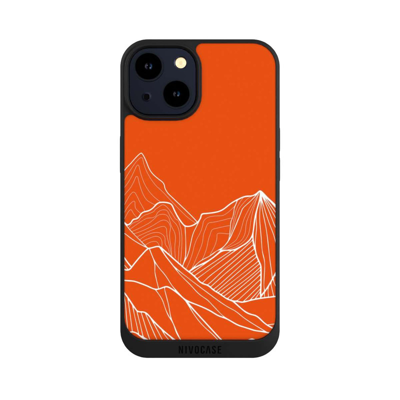 iPhone 14 NIVOpure Montain Contour Line Art Orange