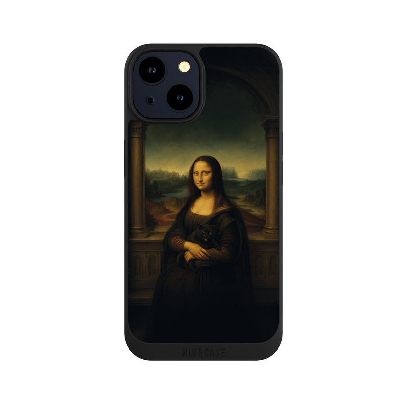 iPhone 14 NIVOpure Mona Lisa by Leonardo da Vinci with black cat with AI