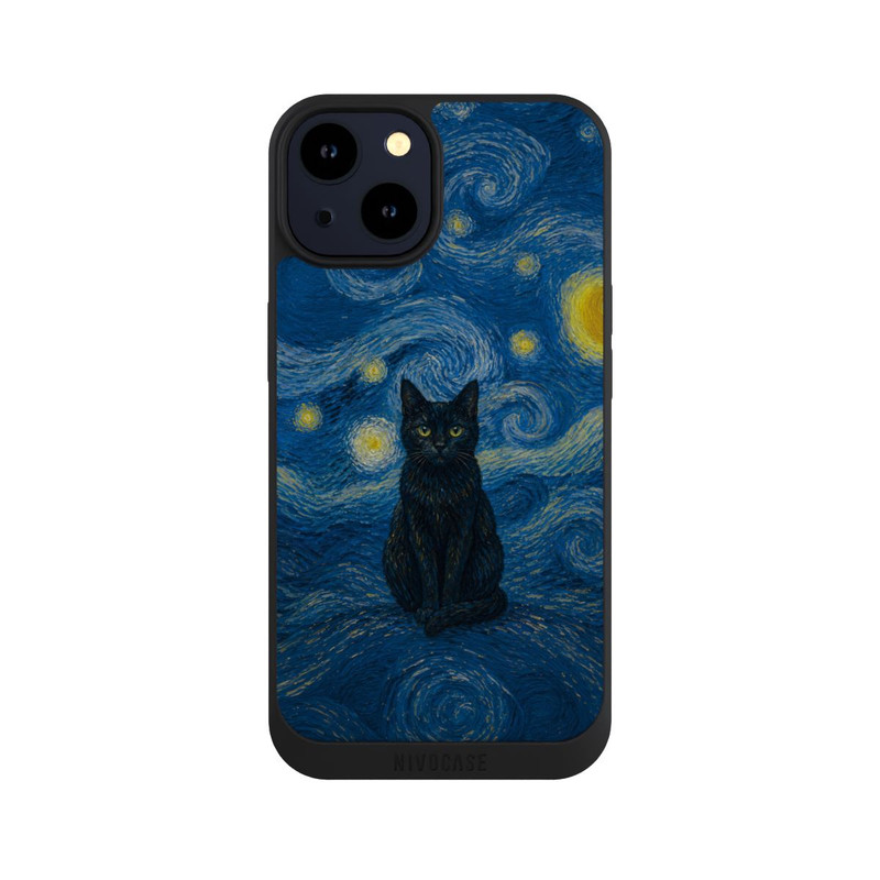 iPhone 14 NIVOpure La Nuit étoilée de Vincent van Gogh avec un chat avec l'IA