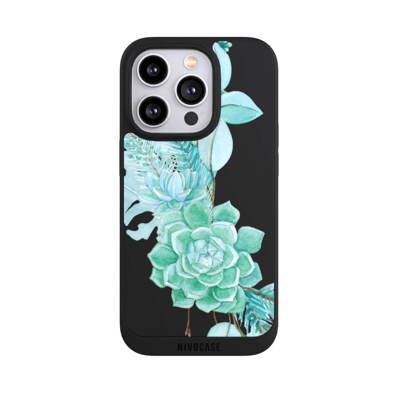iPhone 14 Pro NIVOpure Flowers Mint Green Transparent