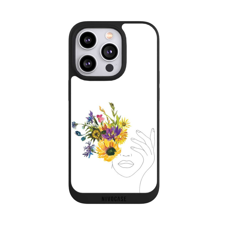 iPhone 14 Pro NIVOpure Line Art Tournesols femme