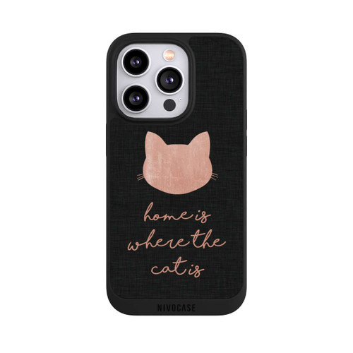 Apple iPhone 14 Pro NIVOpure Home Is Where The Cat Is - Rose sur noir 