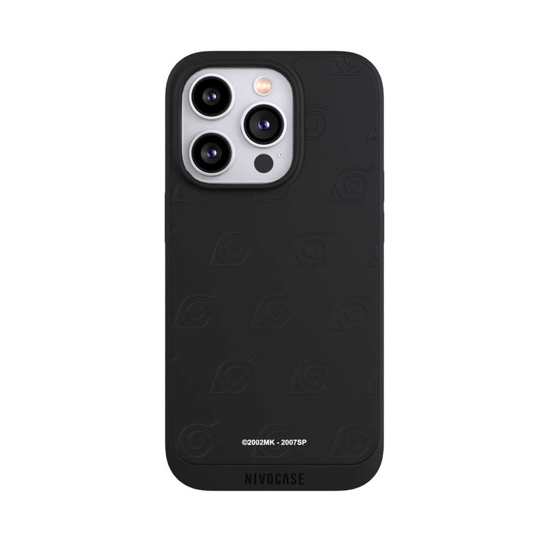 iPhone 14 Pro NIVOpure Schwarzes Konoha-Muster Transparent