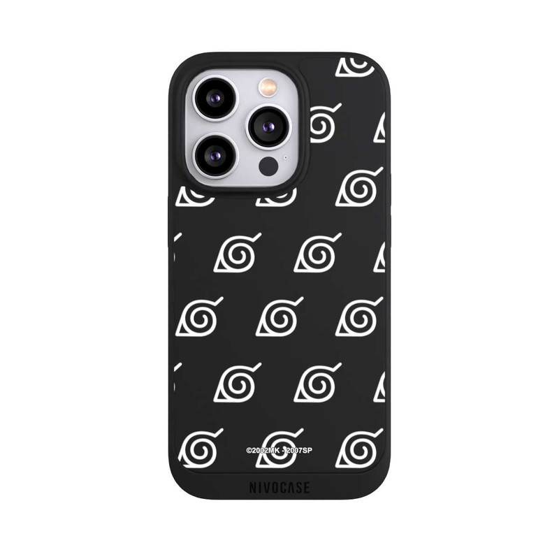 iPhone 14 Pro NIVOpure white Konoha-Pattern Transparent