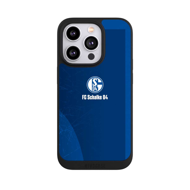 iPhone 14 Pro NIVOpure Schalke 04 Blauer Hintergrund Mit Logo
