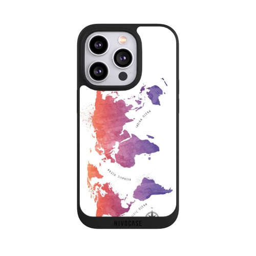 Apple iPhone 14 Pro NIVOpure Aquarell Weltkarte weiß