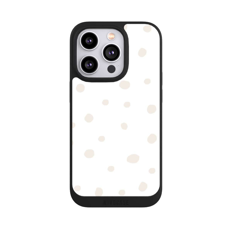 iPhone 14 Pro NIVOpure Motif à Pois Blanc Marron