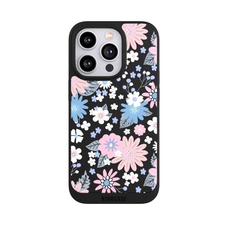 iPhone 14 Pro NIVOpure Wildflower Pattern Illustration Pastell Transparent