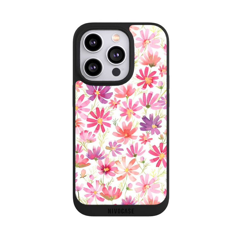 iPhone 14 Pro NIVOpure Boho Cosmos Flowers Purple