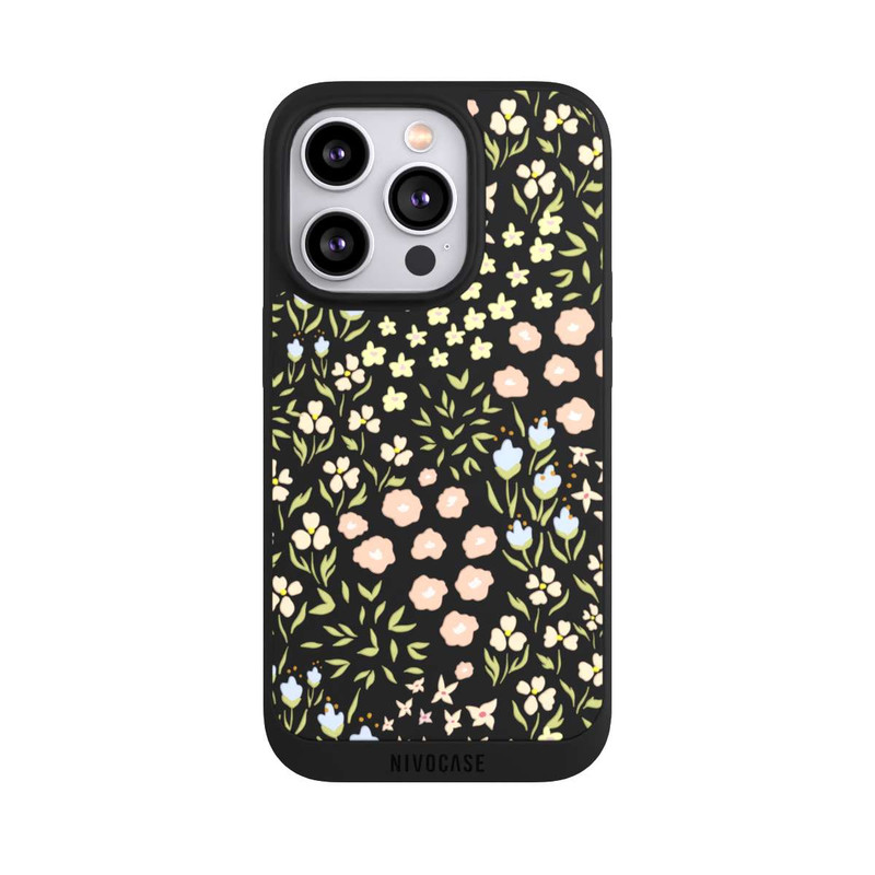 iPhone 14 Pro NIVOpure Blumenmuster Pastell Transparent