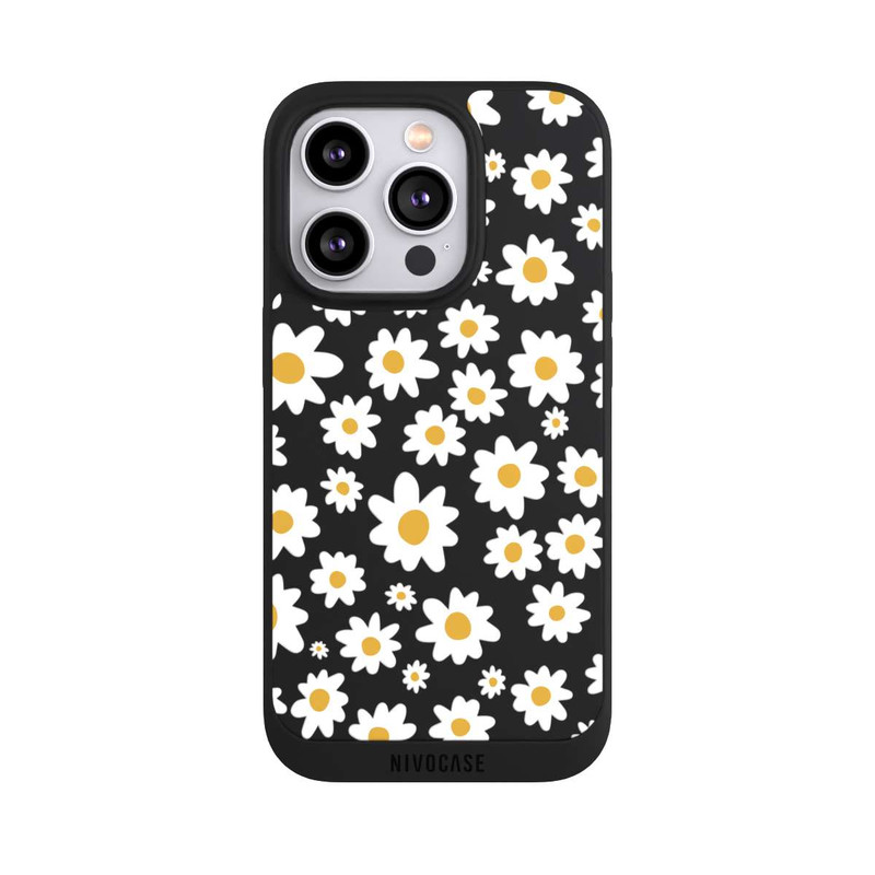 iPhone 14 Pro NIVOpure Daisy Flower Seamless Pattern Transparent