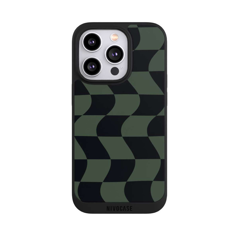iPhone 14 Pro NIVOpure Checked Pattern Green Black