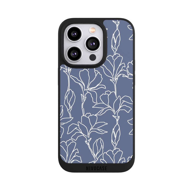iPhone 14 Pro NIVOpure Flower Silhouettes on Blue