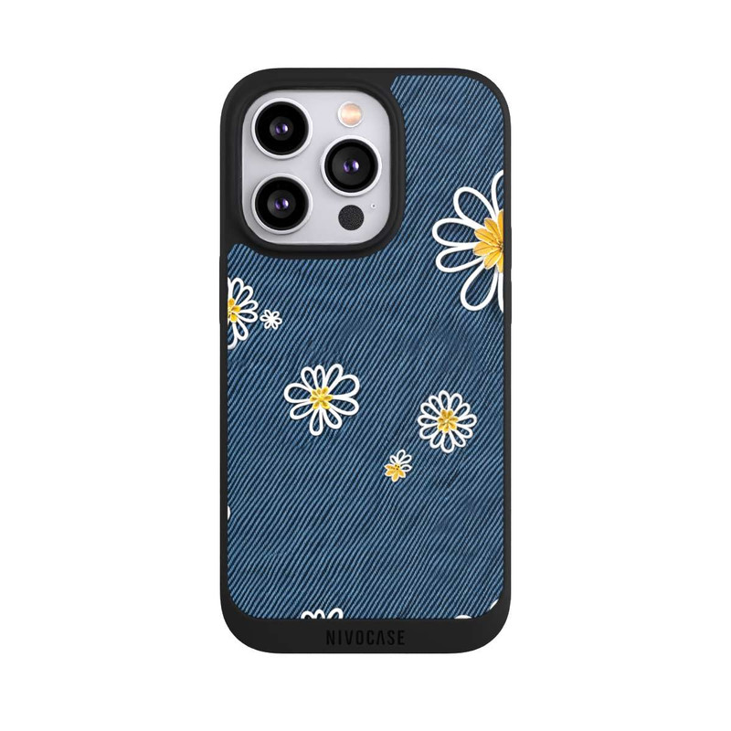 iPhone 14 Pro NIVOpure Jeans Flowers Pattern with AI