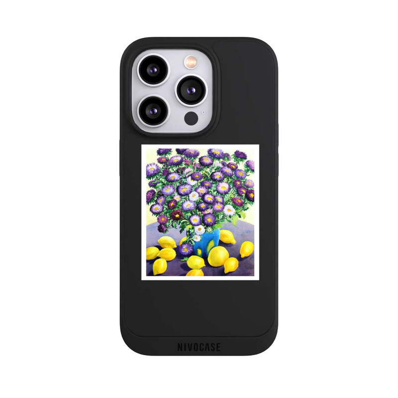 iPhone 14 Pro NIVOpure Purple Asters and Lemons by Christopher Ryland