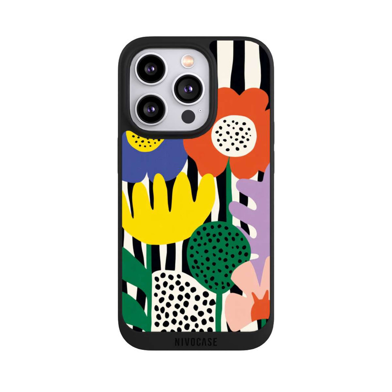 iPhone 14 Pro NIVOpure Flowers Striped Background