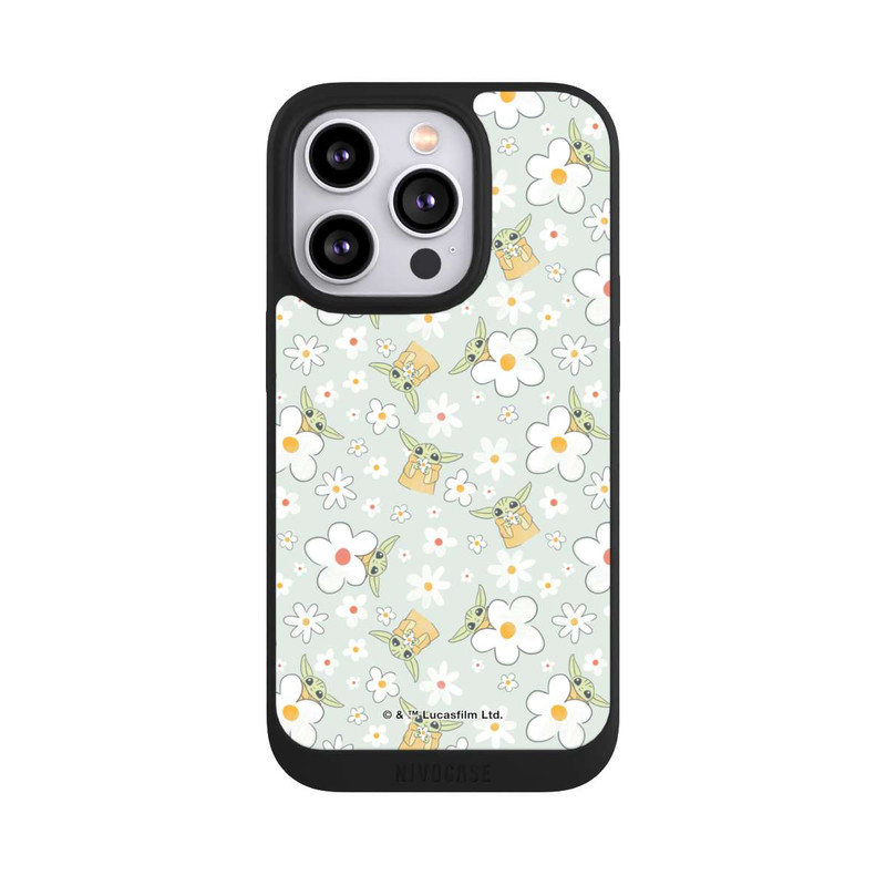 iPhone 14 Pro NIVOpure Baby Yoda Blumen Muster