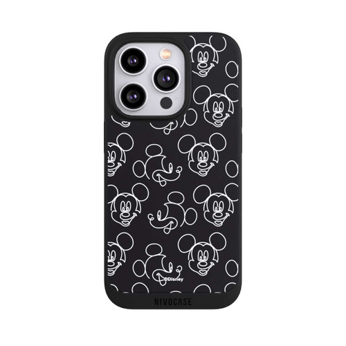 Apple iPhone 14 Pro NIVOpure Disney Mickey Faces Black Line Art Pattern