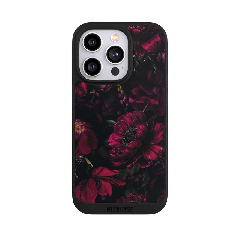 iPhone 14 Pro NIVOpure Dunkle Rote Blumen Liebe