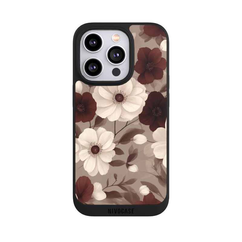 iPhone 14 Pro NIVOpure Negative Flower Bordeaux White with AI
