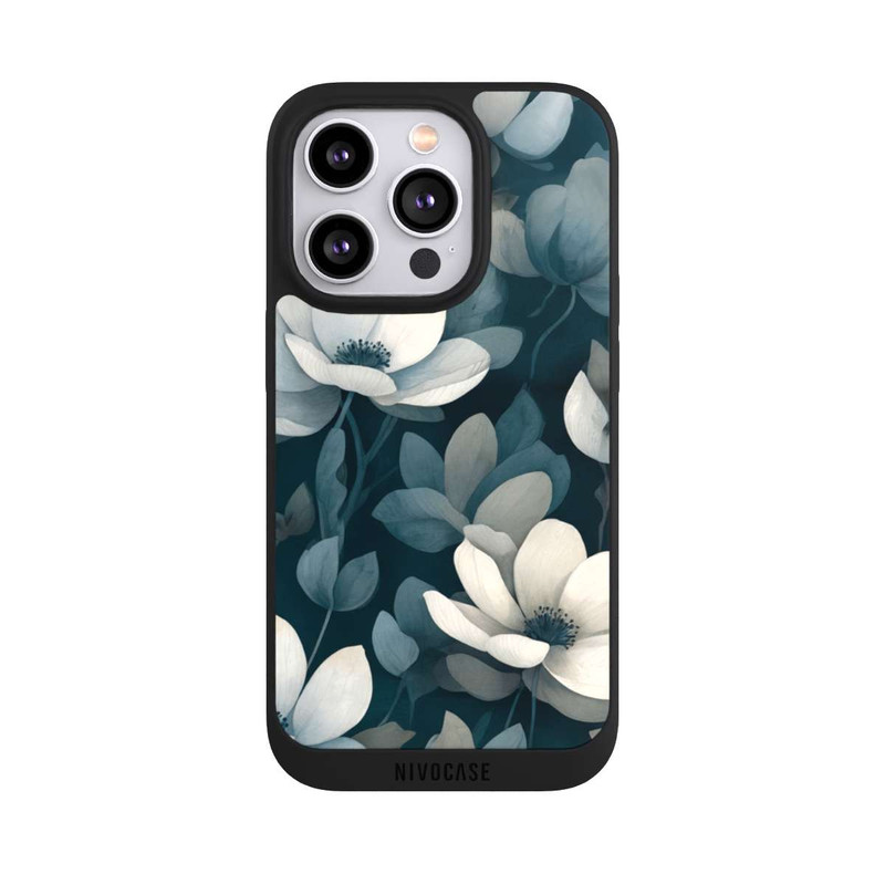iPhone 14 Pro NIVOpure Petrolfarbene Negativblumen mit KI