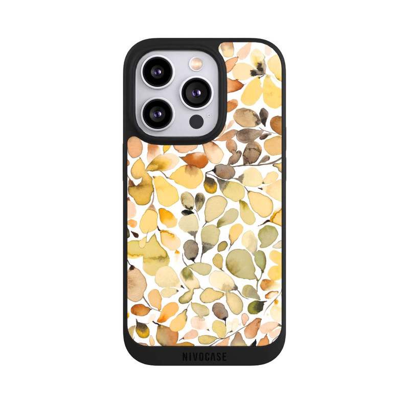 iPhone 14 Pro NIVOpure Eucalyptus Watercolor Leaves Brown Autumn