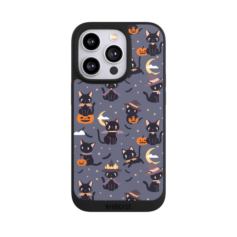 iPhone 14 Pro NIVOpure Cute Halloween Witch Cats and Pumpkins