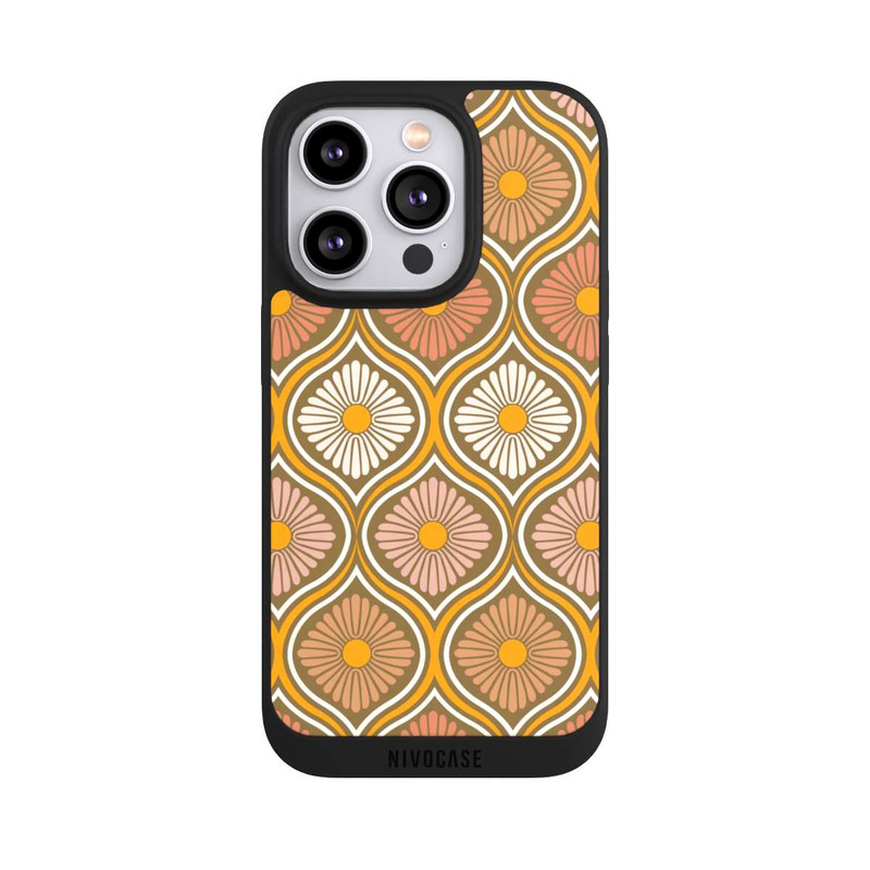 iPhone 14 Pro NIVOpure Groovy 70s Retro Mid-Century Daisy Flowers