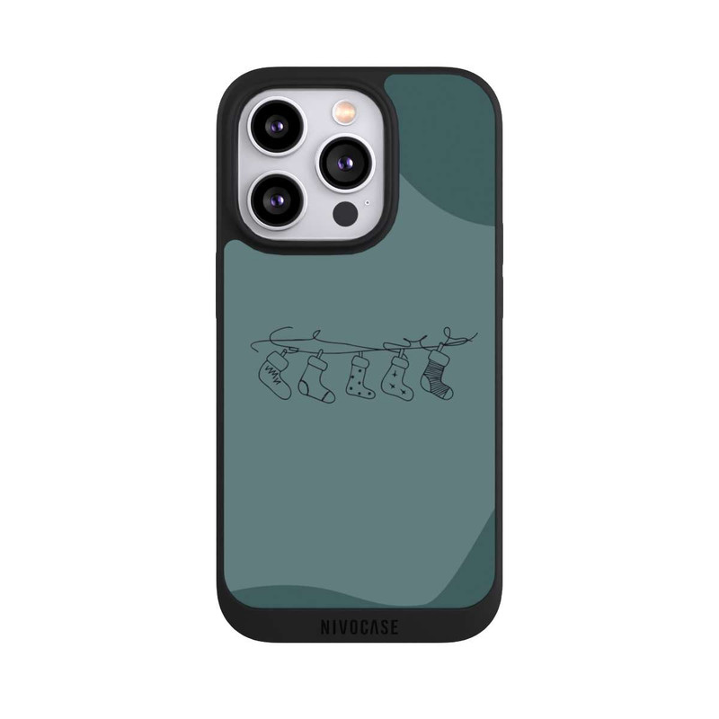 iPhone 14 Pro NIVOpure Christmas stockings line art minimalistic