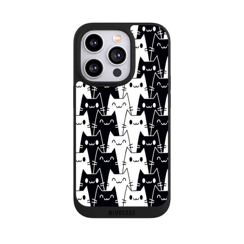 Apple iPhone 14 Pro NIVOpure Katzentapete Schwarz Weiß
