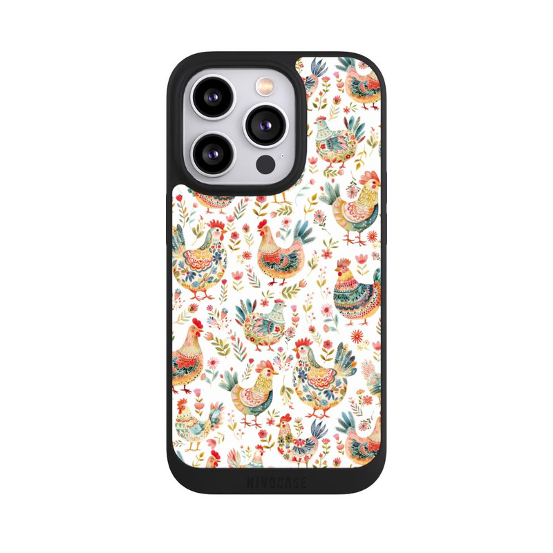 iPhone 14 Pro NIVOpure Motif de poulet coloré avec IA