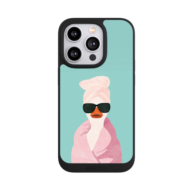 iPhone 14 Pro NIVOpure Turquoise Duck Wearing a Turban with AI