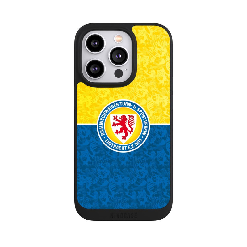 iPhone 14 Pro NIVOpure Eintracht Braunschweig Lion Pattern Yellow Blue