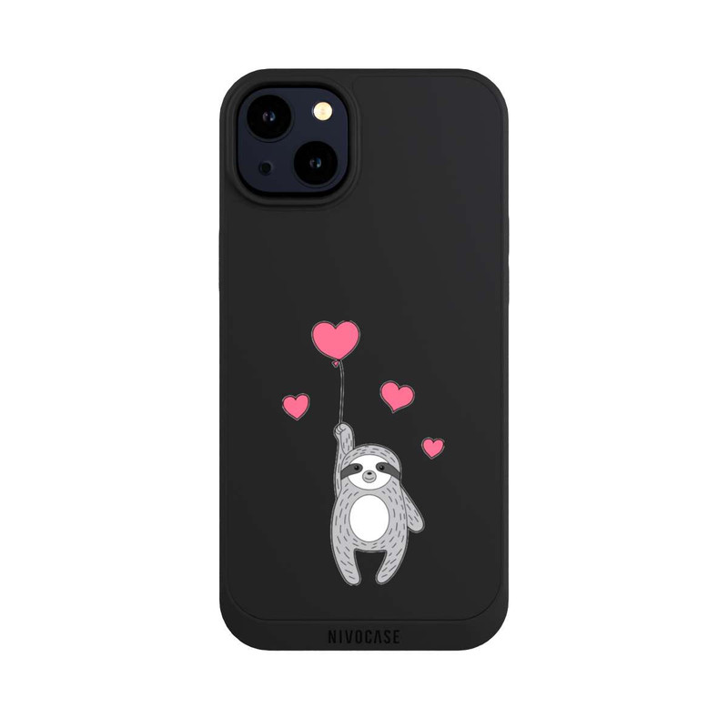 iPhone 14 Plus NIVOpure Faultier mit Herzen transparent