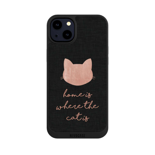 Apple iPhone 14 Plus NIVOpure Home Is Where The Cat Is - Pink on Black 