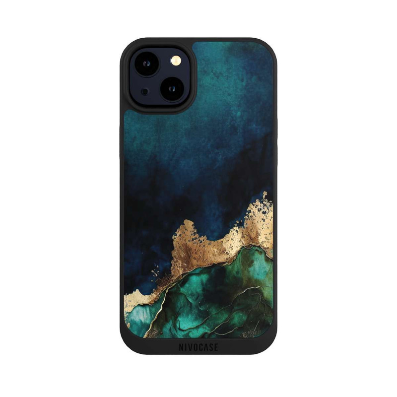 iPhone 14 Plus NIVOpure Bleu pétrole avec or